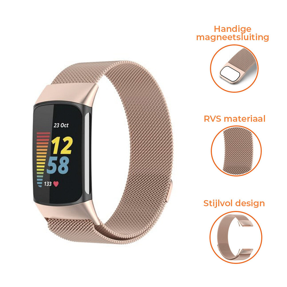 Strap-it® Strap-it Fitbit Charge 5 Milanese band (champagne) Strap-it® Strap-it Fitbit Charge 5 Milanese band (champagne)