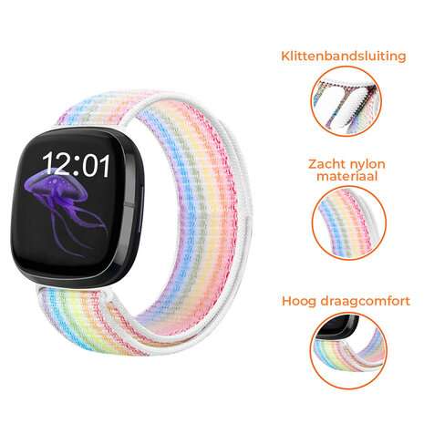 Strap-it® Strap-it Fitbit Sense nylon bandje (kleurrijk)