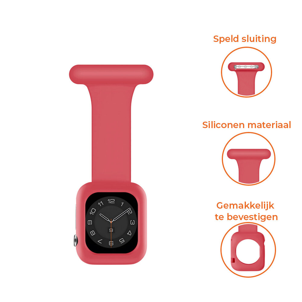 Strap-it® Strap-it Apple Watch verpleegkundige band met case (rood)