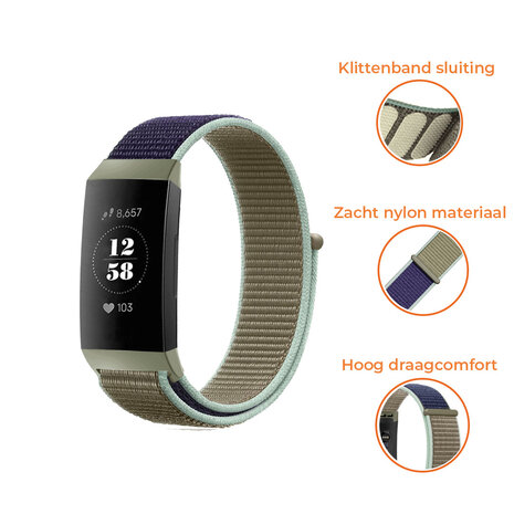 Strap-it® Strap-it Fitbit Charge 4 nylon band (kaki)