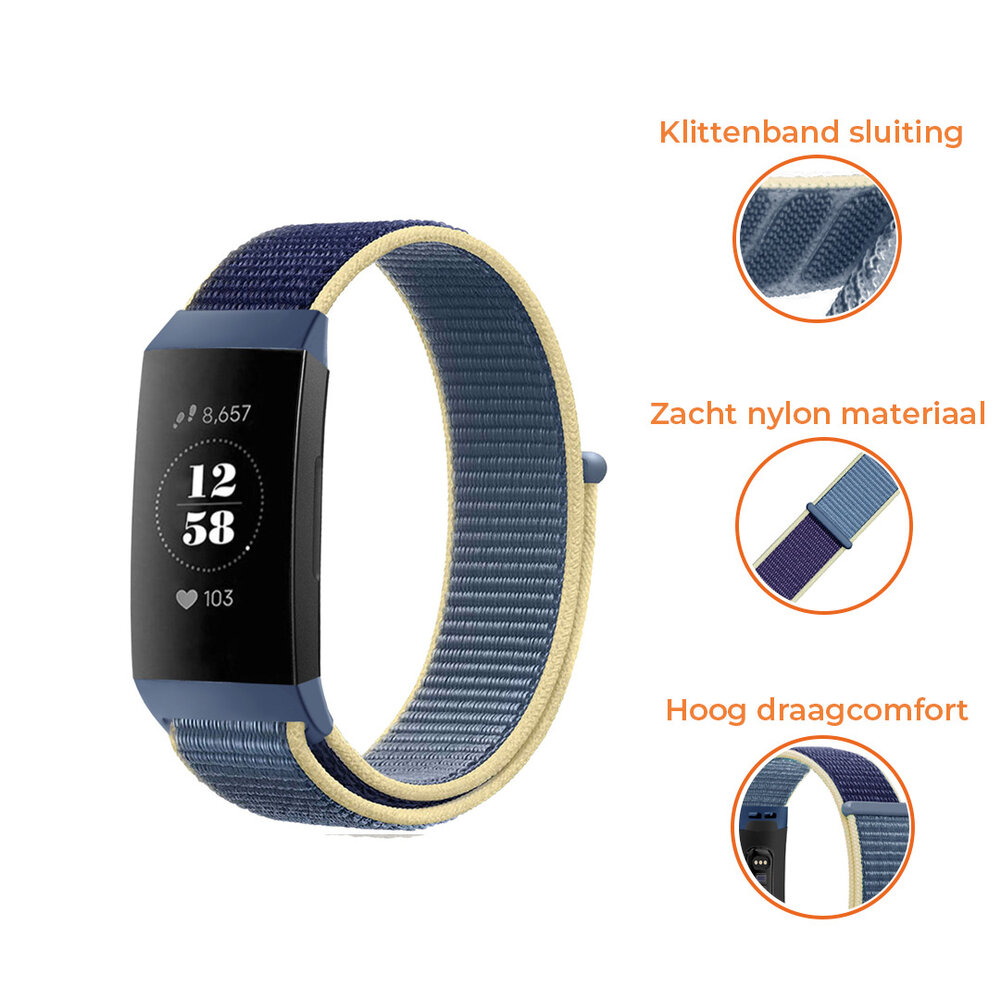 Strap-it® Strap-it Fitbit Charge 4 nylon band (oceaan blauw)