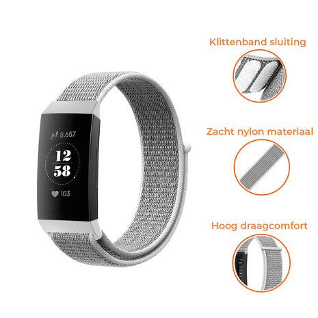 Strap-it® Strap-it Fitbit Charge 4 nylon band (zeeschelp)