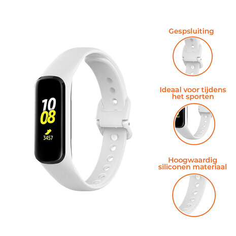 Strap-it® Strap-it Samsung Galaxy Fit 2 siliconen bandje (wit)