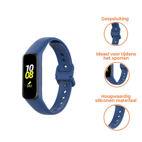 Strap-it® Strap-it Samsung Galaxy Fit 2 siliconen bandje (donkerblauw)