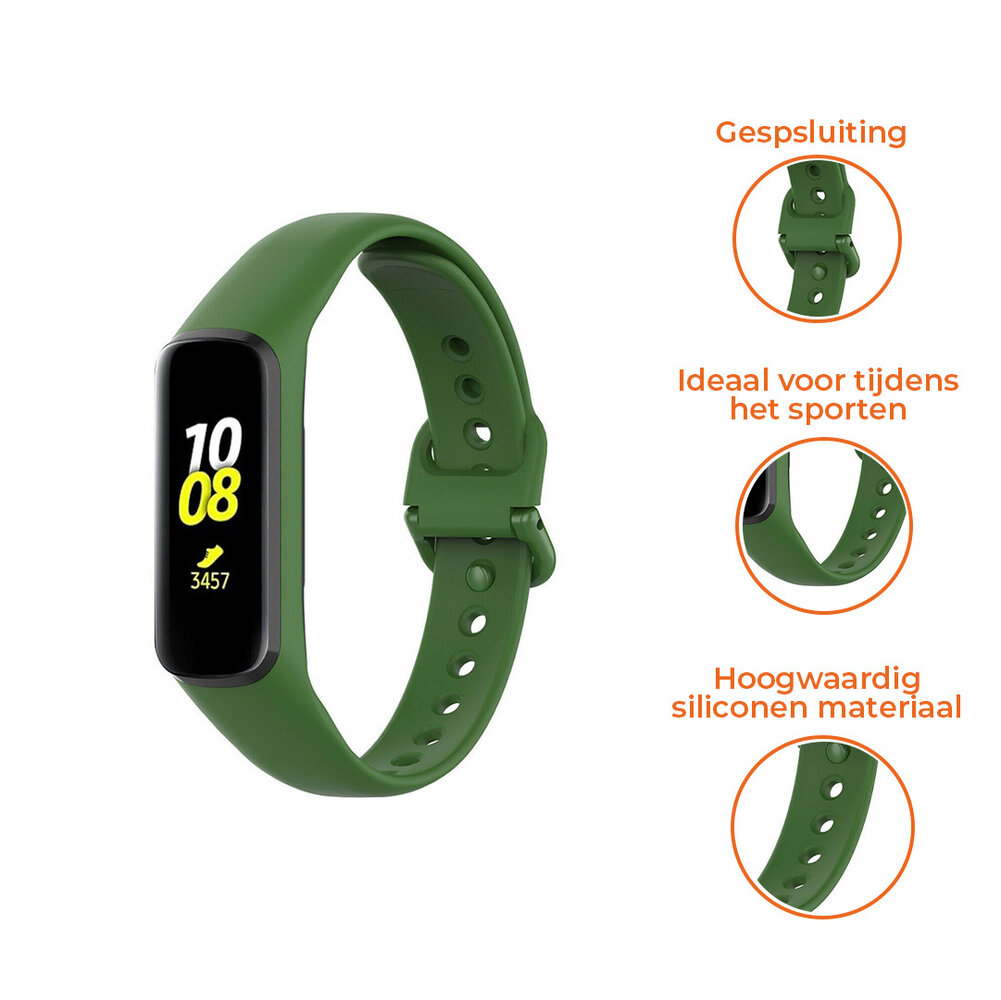 Strap-it® Strap-it Samsung Galaxy Fit 2 siliconen bandje (donkergroen)