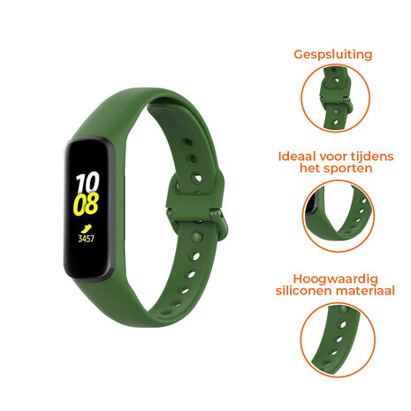 Strap-it® Strap-it Samsung Galaxy Fit 2 siliconen bandje (donkergroen)