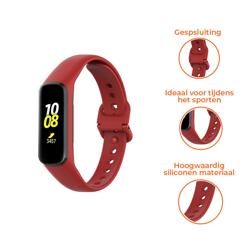Strap-it® Strap-it Samsung Galaxy Fit 2 siliconen bandje (rood)