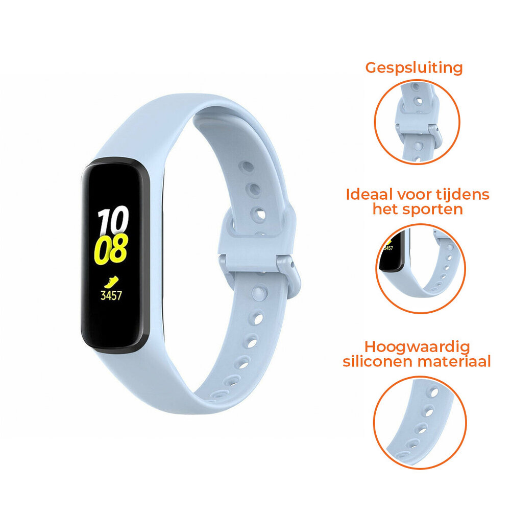 Strap-it® Strap-it Samsung Galaxy Fit 2 siliconen bandje (lichtblauw)