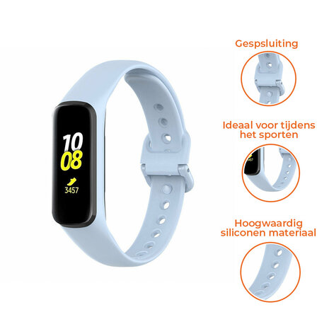 Strap-it® Strap-it Samsung Galaxy Fit 2 siliconen bandje (lichtblauw)