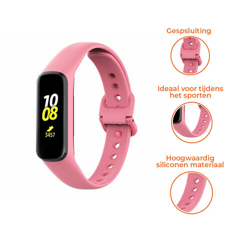 Strap-it® Strap-it Samsung Galaxy Fit 2 siliconen bandje (knalroze)