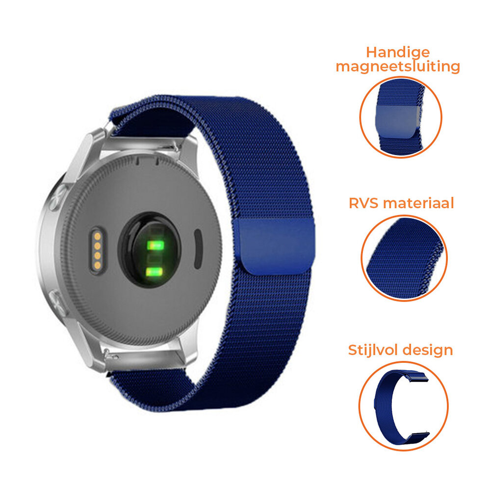 Strap-it® Strap-it Fossil Gen 5e 42mm Milanese band blauw