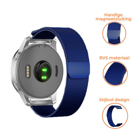 Strap-it® Strap-it Fossil Gen 5e 42mm Milanese band blauw