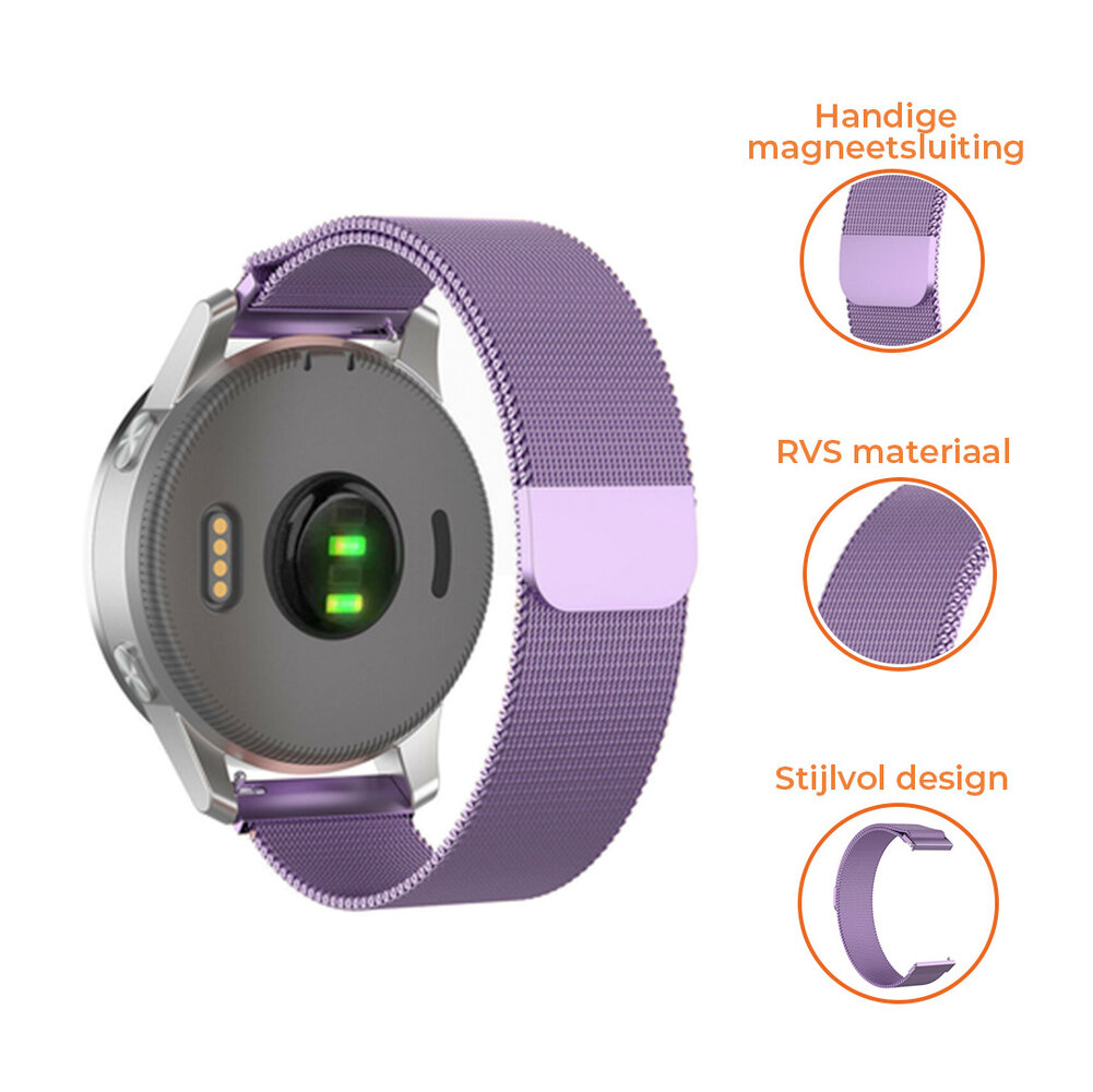 Strap-it® Strap-it Fossil Gen 5e 42mm Milanese band paars