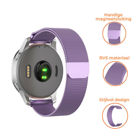 Strap-it® Strap-it Fossil Gen 6 42mm Milanese band paars