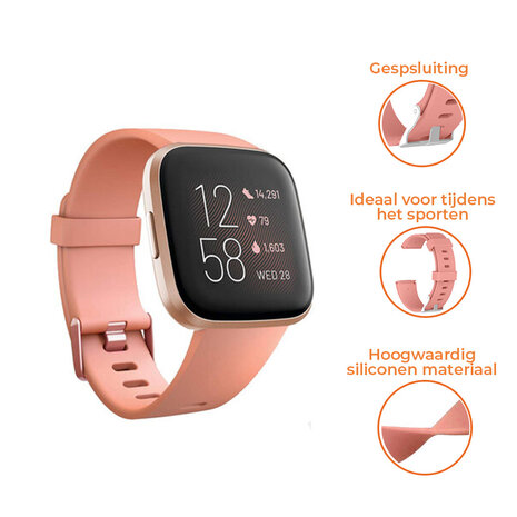 Strap-it® Strap-it Fitbit Versa silicone band (grapefruit)