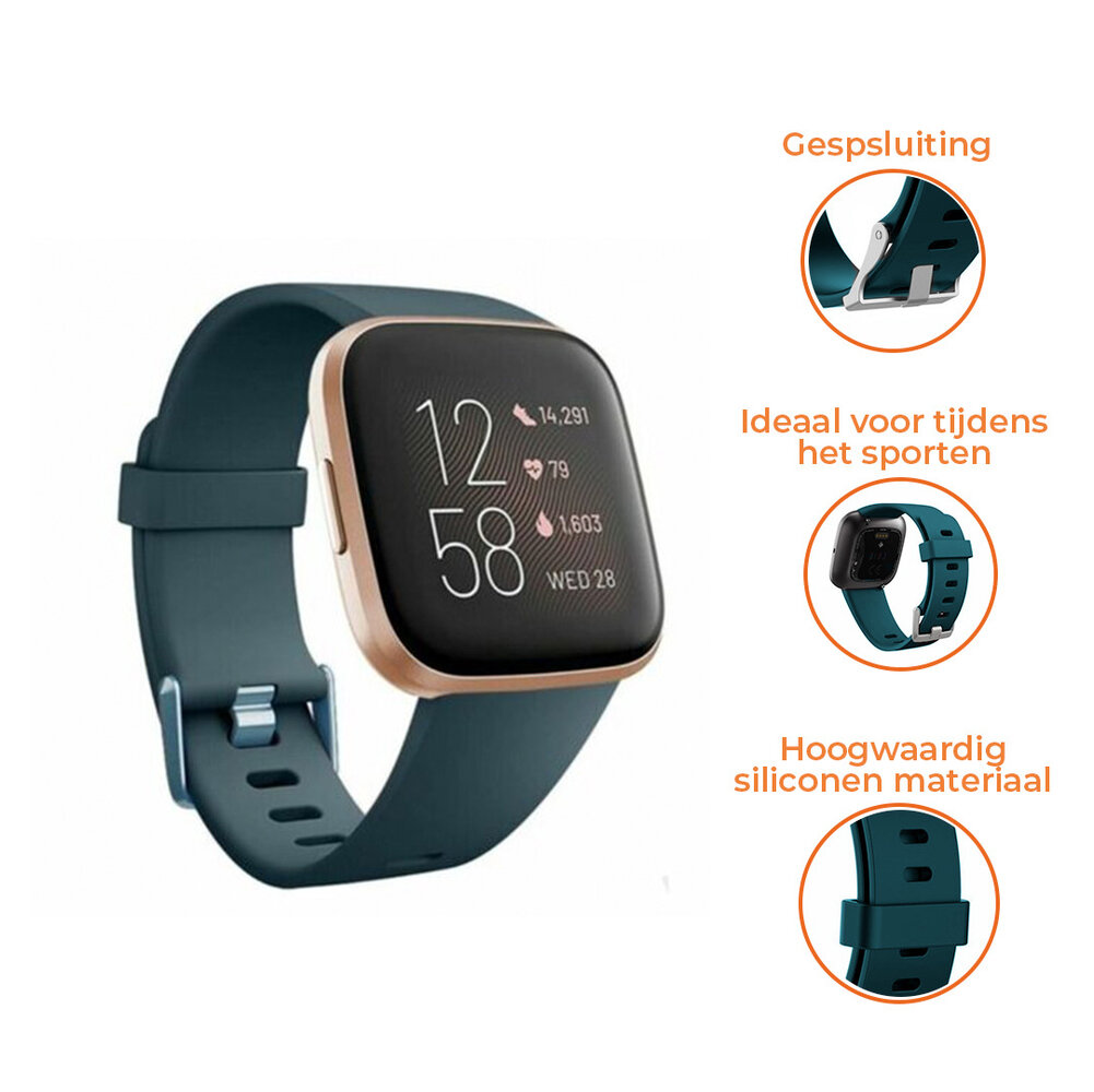 Strap-it® Strap-it Fitbit Versa silicone band (grijsblauw)
