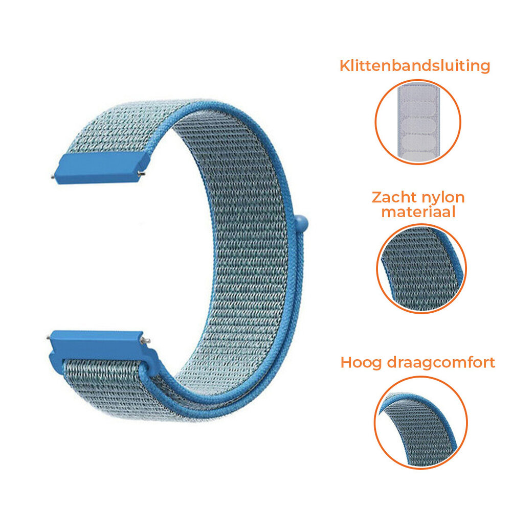 Strap-it® Strap-it Huawei Watch GT 2 Pro nylon band (blauw)