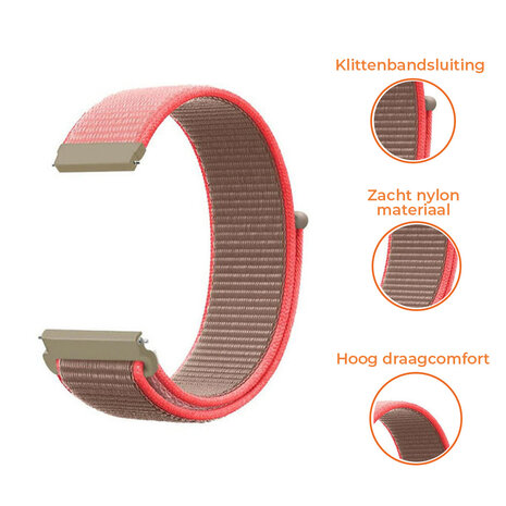 Strap-it® Strap-it Samsung Galaxy Watch 46mm nylon band (neon pink)