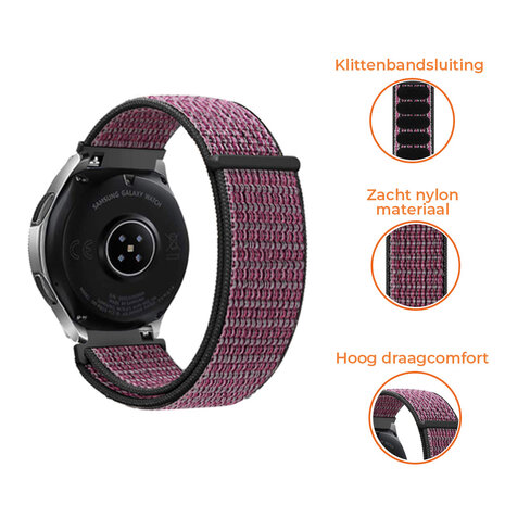 Strap-it® Strap-it Samsung Galaxy Watch Active nylon bandje (true berry)