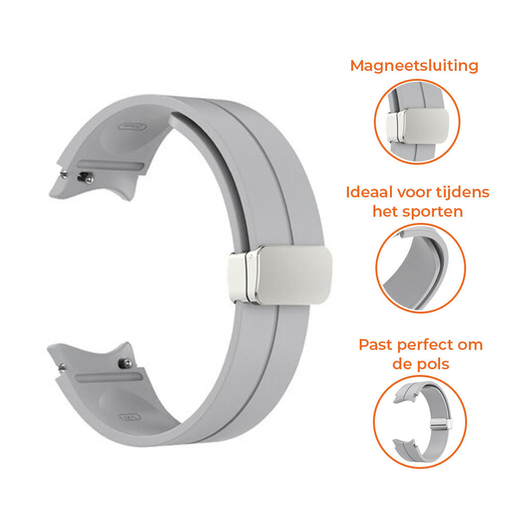 Strap-it® Strap-it Samsung Galaxy Watch 5 40mm magnetische sport band (grijs)