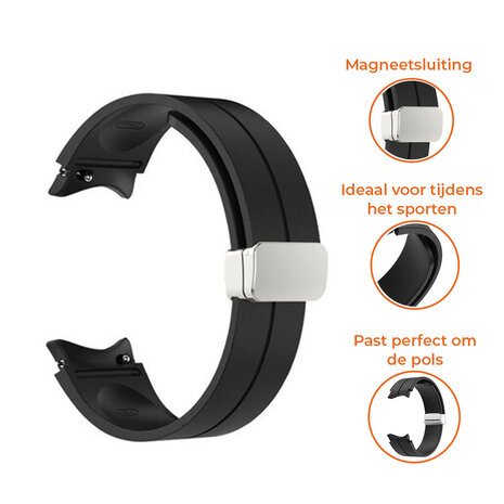 Strap-it® Strap-it Samsung Galaxy Watch 4 40mm magnetische sport band (zwart) Strap-it® Strap-it Samsung Galaxy Watch 4 40mm magnetische sport band (zwart)