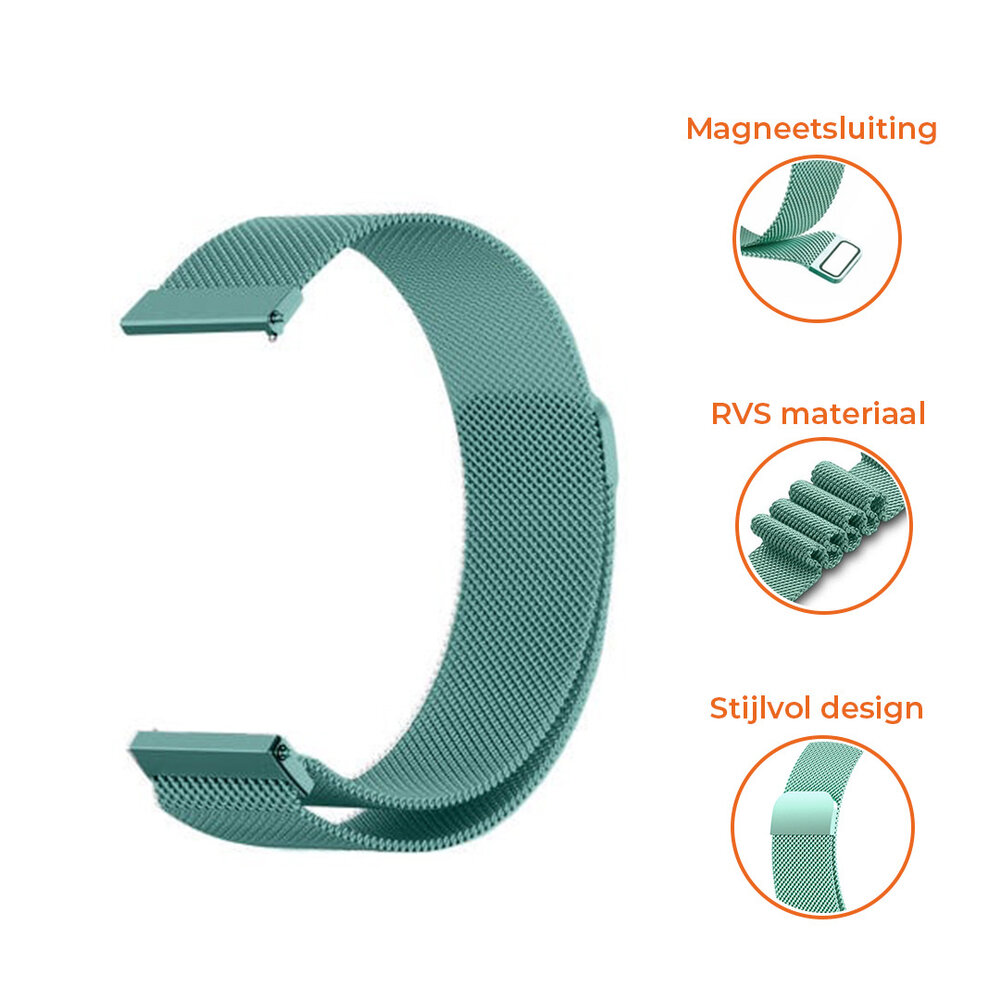 Strap-it® Strap-it Xiaomi Amazfit GTS Milanese band (groen) Strap-it® Strap-it Xiaomi Amazfit GTS Milanese band (groen)