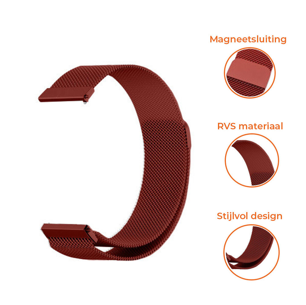 Strap-it® Strap-it Fossil Gen 5 Milanese band (rood)