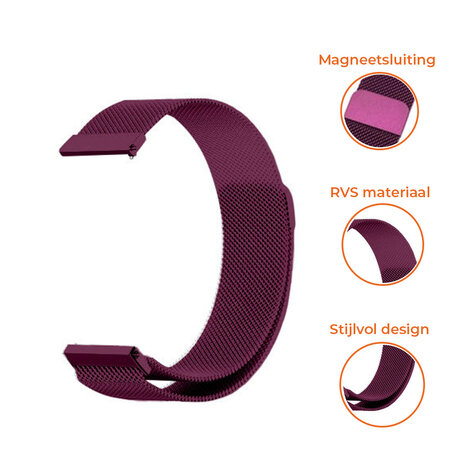 Strap-it® Strap-it Fossil Gen 5 Milanese band (paars)