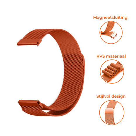 Strap-it® Strap-it OnePlus Watch Milanese band (oranje) Strap-it® Strap-it OnePlus Watch Milanese band (oranje)