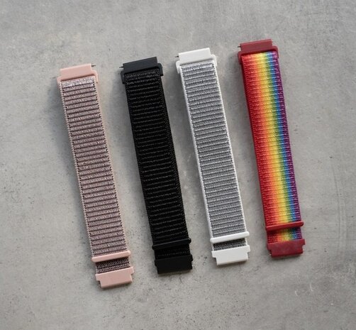 Strap-it® Strap-it Samsung Galaxy Watch 6 - 44mm nylon band (regenboog)