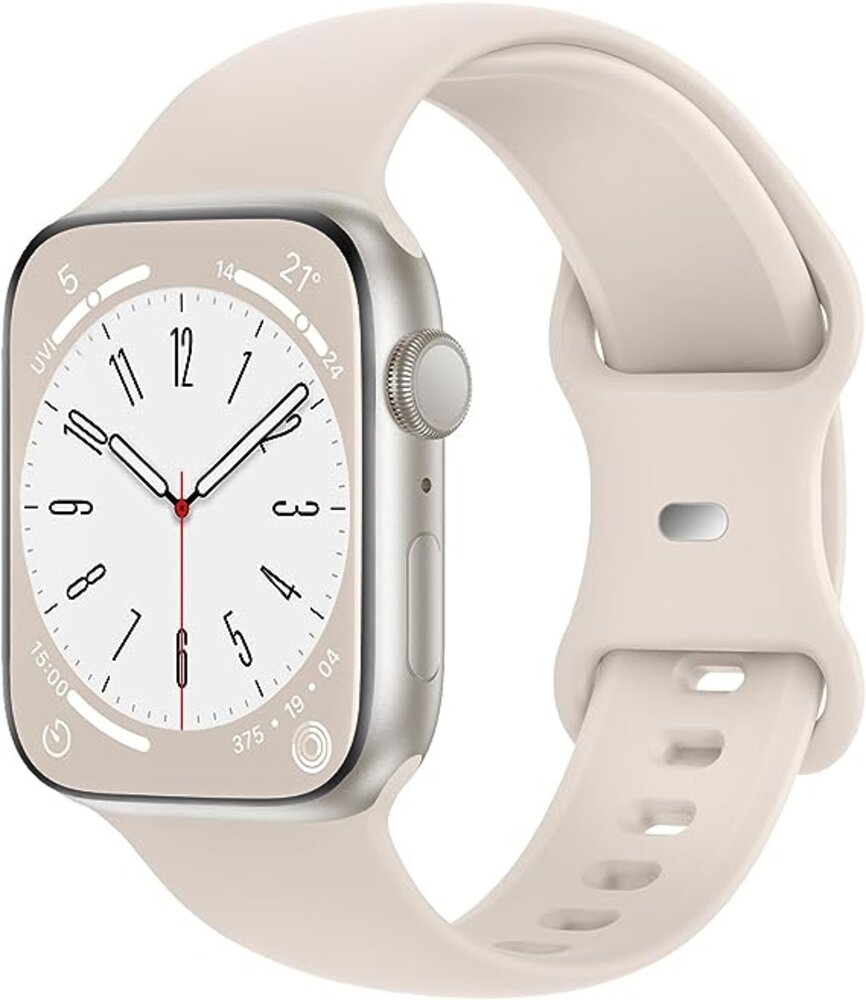 Strap-it® Strap-it Apple Watch siliconen bandje (sterrenlicht)