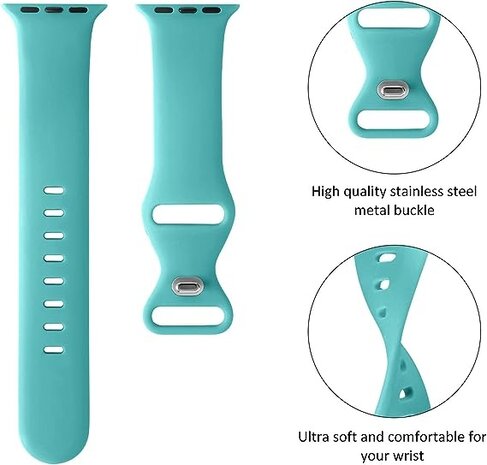 Strap-it® Strap-it Apple Watch siliconen bandje (aqua)