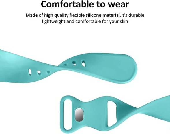 Strap-it® Strap-it Apple Watch siliconen bandje (aqua)