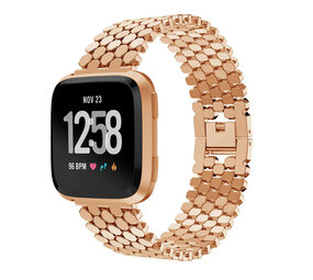 Strap-it® Fitbit Versa stalen vis band (rosé goud) Strap-it® Fitbit Versa stalen vis band (rosé goud)
