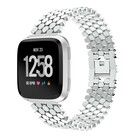 Strap-it® Strap-it Fitbit Versa stalen vis band (zilver)