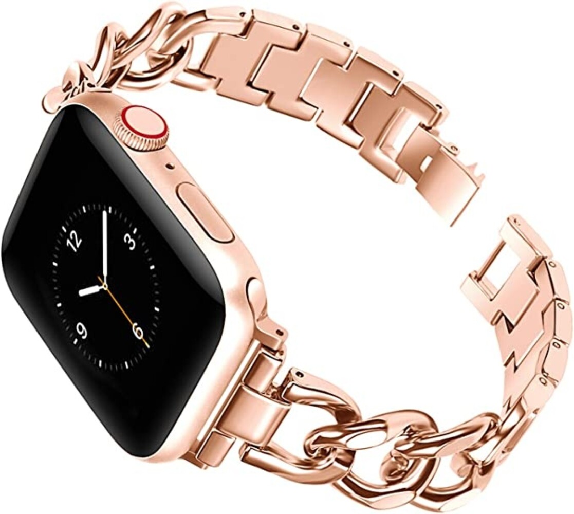 Strap-it® Strap-it Apple Watch steel chain band (rosé goud)
