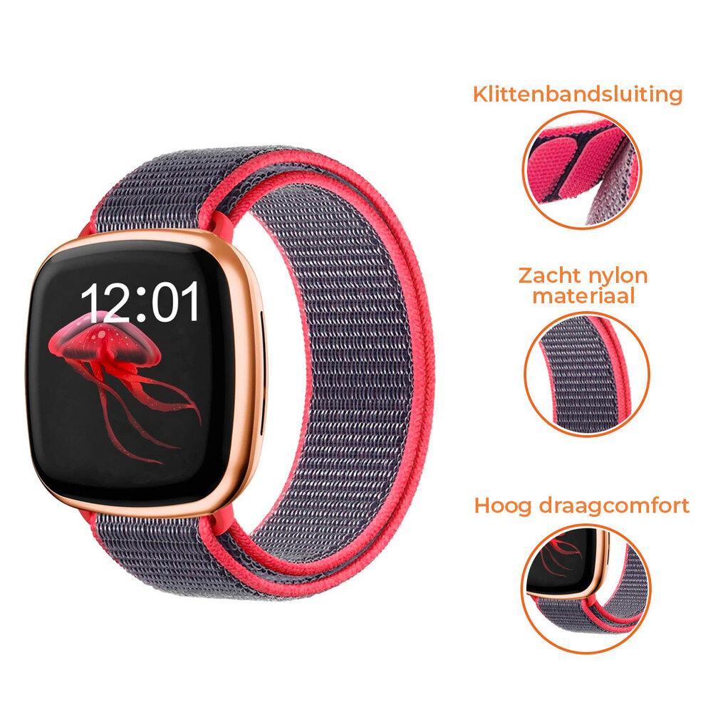 Strap-it® Strap-it Fitbit Versa 3 nylon band (bright powder)