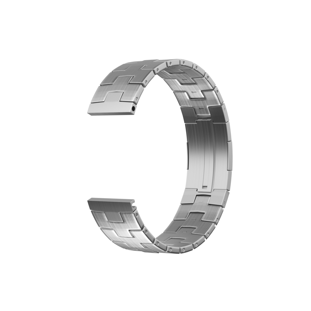 Strap-it® Strap-it Amazfit GTR 3 (Pro) titanium grain band (platte sluiting) (zilver)