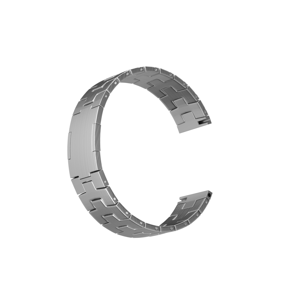 Strap-it® Strap-it Samsung Gear S3 titanium grain band (platte sluiting) (zilver) Strap-it® Strap-it Samsung Gear S3 titanium grain band (platte sluiting) (zilver)