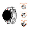 Strap-it® Strap-it Samsung Galaxy Watch 4 44mm steel iron band (zilver/rood) Strap-it® Strap-it Samsung Galaxy Watch 4 44mm steel iron band (zilver/rood)