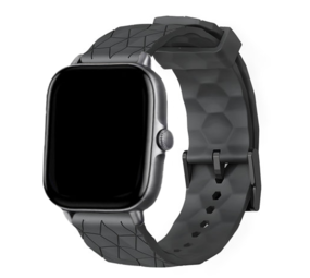 Strap-it® Xiaomi Amazfit Bip silicone hexa band (zwart)