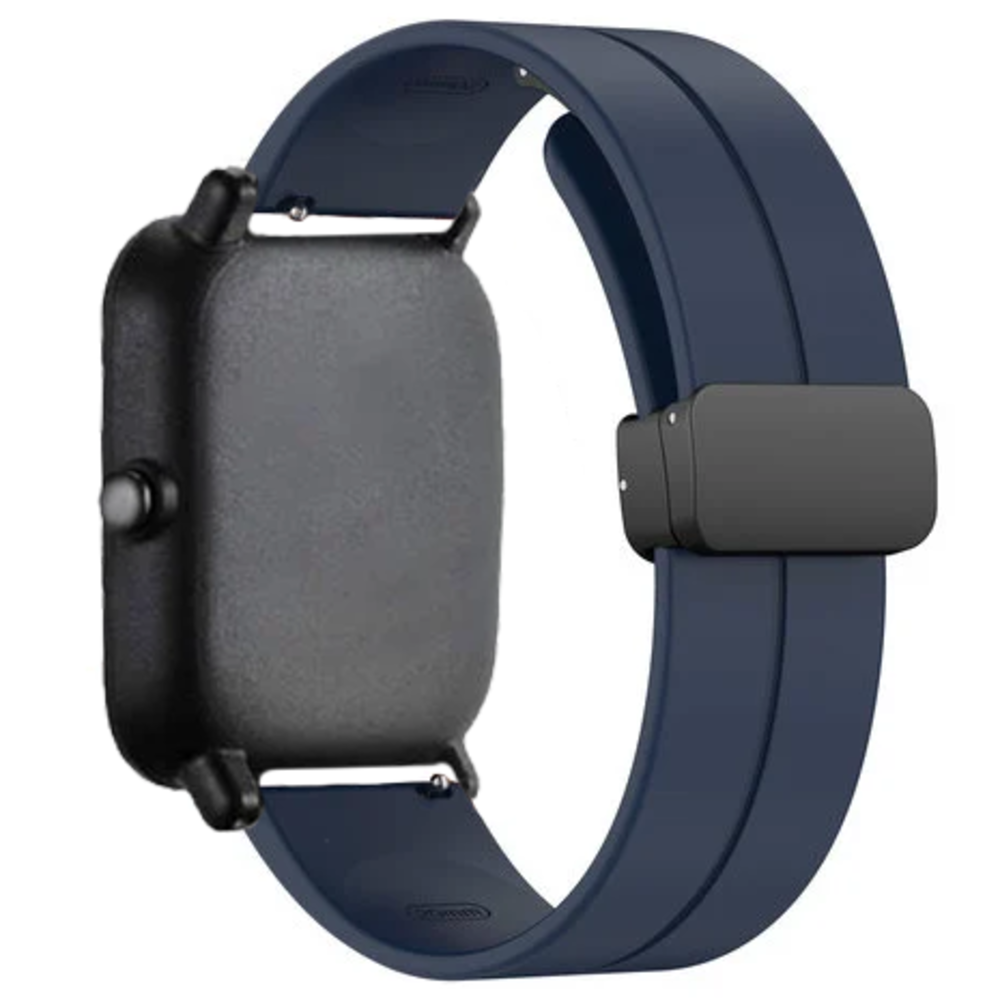 Strap-it® Strap-it Amazfit GTS 3 D-buckle siliconen bandje (donkerblauw)