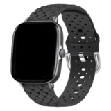 Strap-it® Amazfit GTS 3 gevlochten siliconen bandje (zwart)