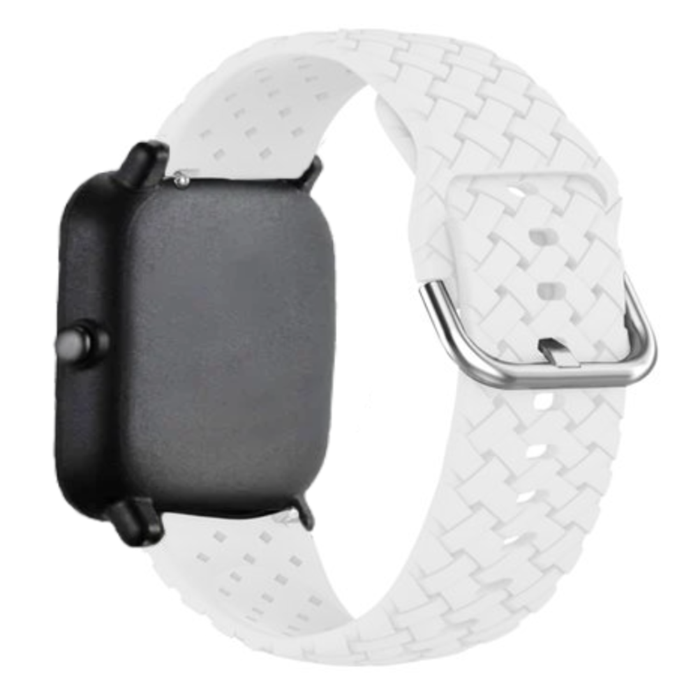 Strap-it® Strap-it Amazfit GTS 2 gevlochten siliconen bandje (wit)