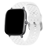 Strap-it® Amazfit GTS 2 gevlochten siliconen bandje (wit)
