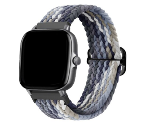 Strap-it® Amazfit GTS 3 verstelbaar geweven bandje (zwart/wit)