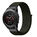 Strap-it® Garmin Fenix 5x / 6x nylon band (legergroen)