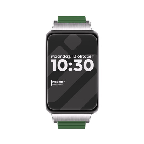 Strap-it® Strap-it Oppo Watch Free silicone link bandje (groen/wit)