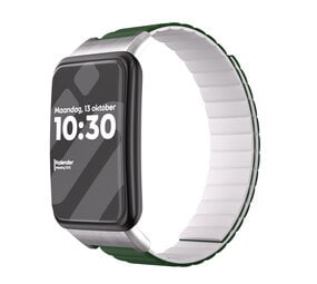 Strap-it® Oppo Watch Free silicone link bandje (groen/wit)