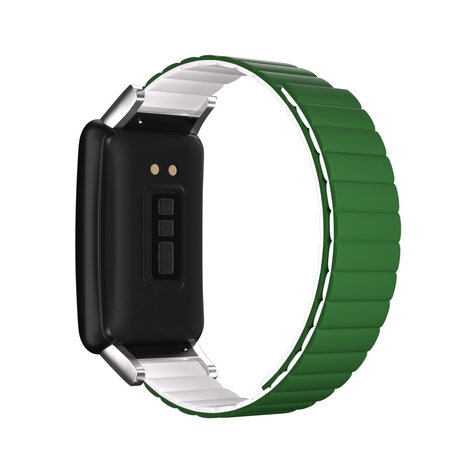 Strap-it® Strap-it Oppo Watch Free silicone link bandje (groen/wit)